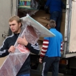 Packed furniture unloading